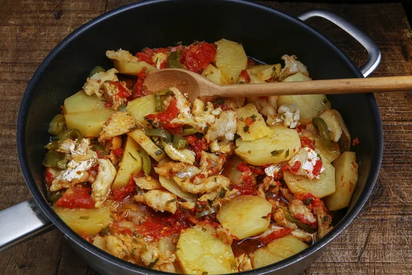 Cazuela de pescado de bacalao portugués —  Fotos de Stock