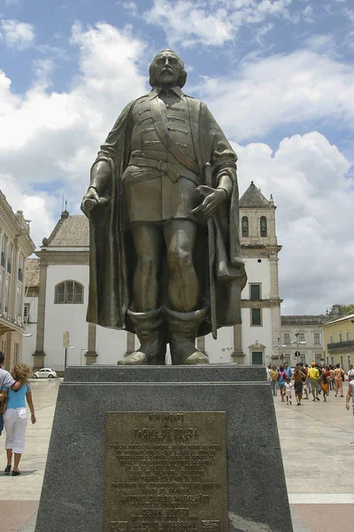 Statua di Thome de Souza, fondatore della città di Salvador — Foto Stock