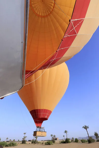 Воздушный шар Марокко взлетает на рассвете — стоковое фото