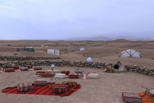 Campo nel deserto di Agafay, Morroco — Foto Stock