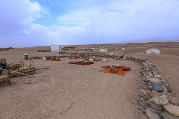 Obóz na pustyni Agafay, Morroco — Zdjęcie stockowe