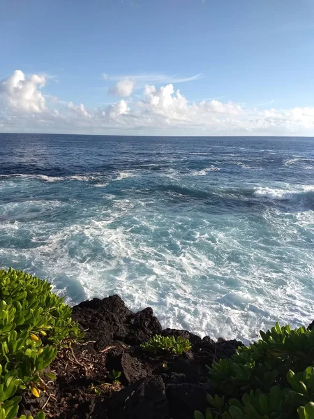 Hawaï Big Island Vue Sur Plage Depuis Falaise — Photo