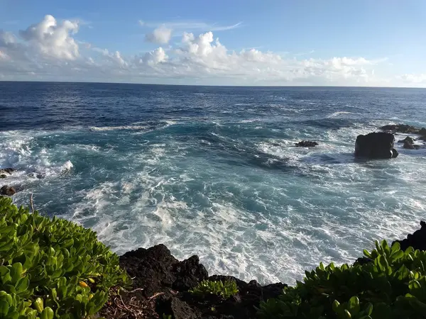 Hawaii Big Island Vista Sulla Spiaggia Dalla Scogliera — Foto Stock