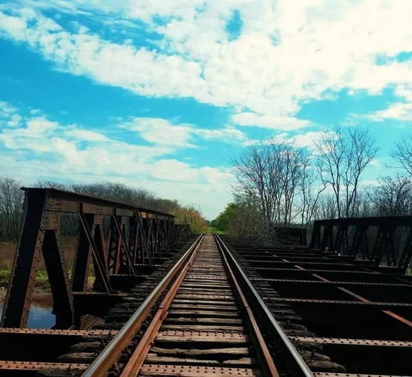 Chemin Sur Route Avec Vue Sur Paysage Loin — Photo