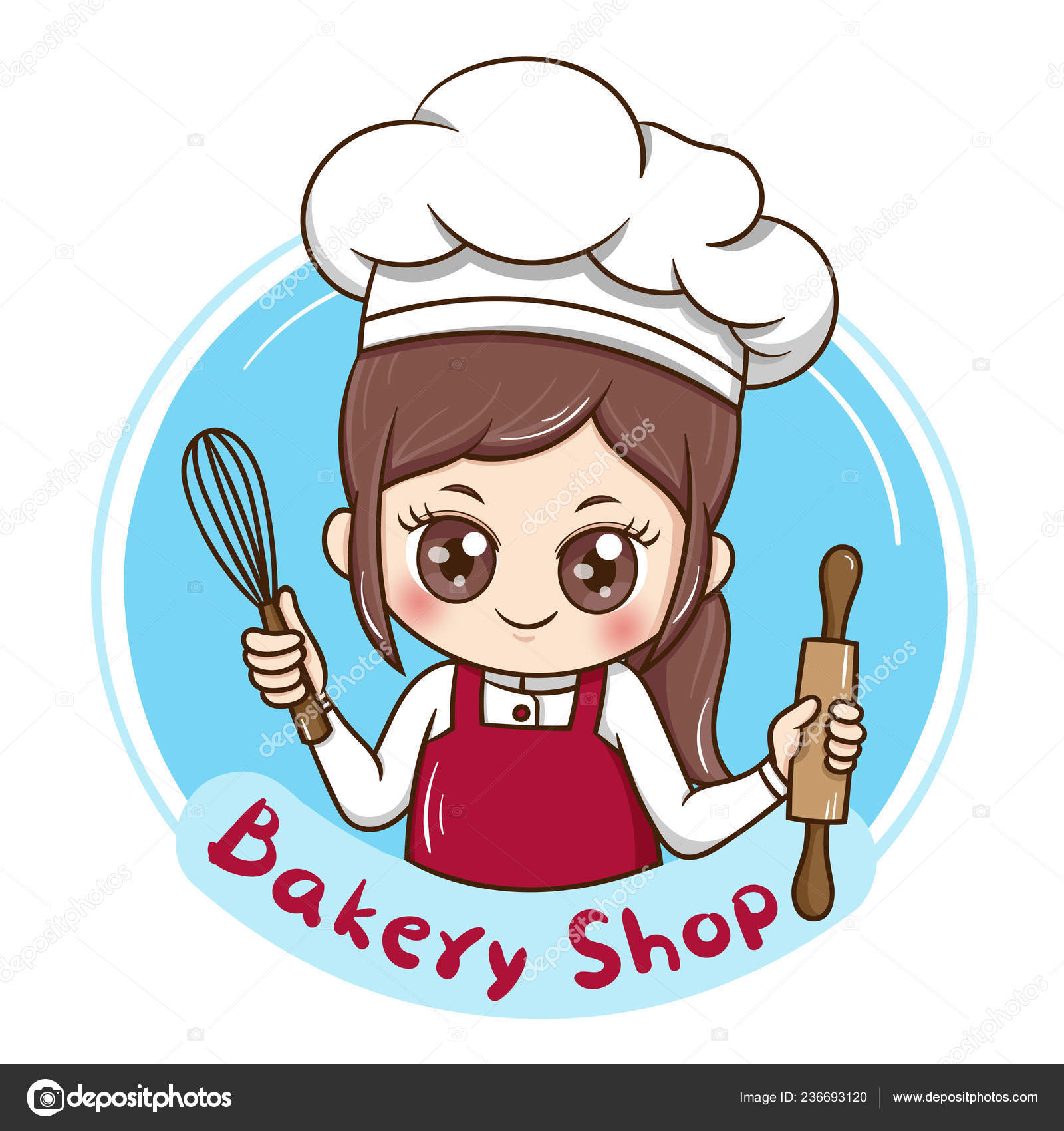 Illustration Female Chef Cartoon Stock Vector Image by ©amintamin