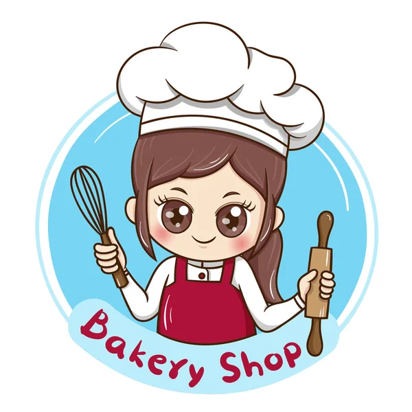 Illustration Female Chef Cartoon — Stock Vector