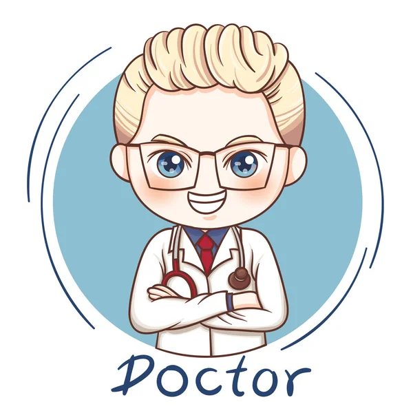 Çizgi film karakteri erkek doktor çizimi