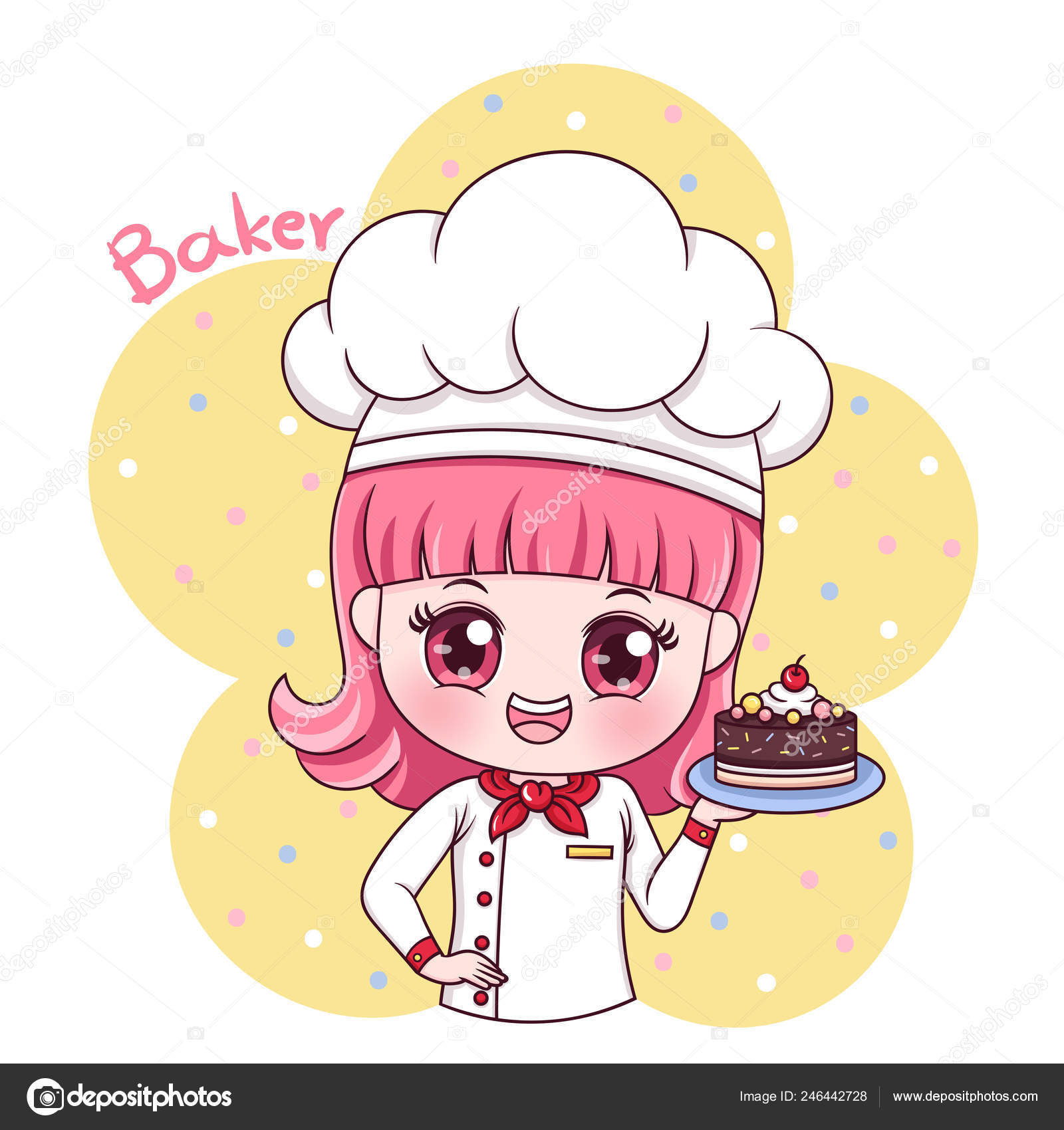 Sacrosegtam: Logo Cartoon Baker Girl