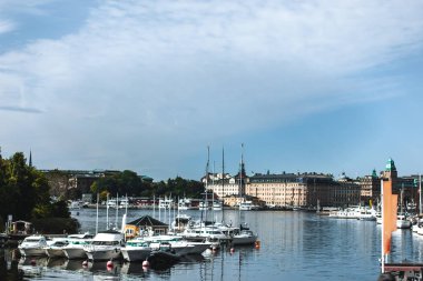 View of the cityscape. landscapes of Stockholm, Sweden clipart