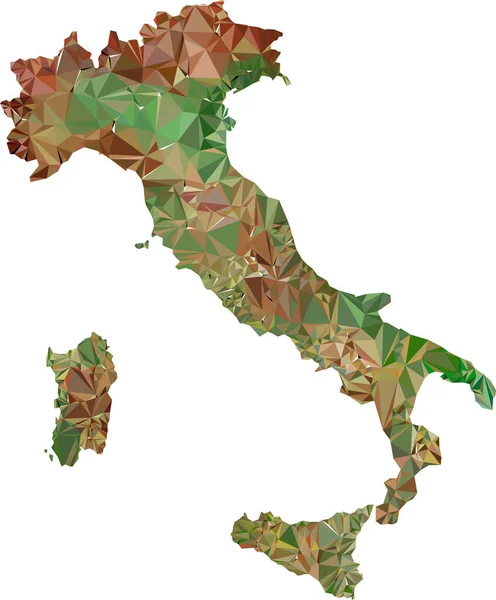 Mapa Włoch Technika Low Poly — Zdjęcie stockowe