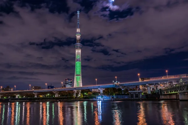 Vista Horizonte Tóquio Partir Rio Sumida — Fotografia de Stock