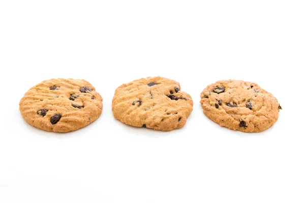 Biscotti Cioccolato Isolati Bianco — Foto Stock