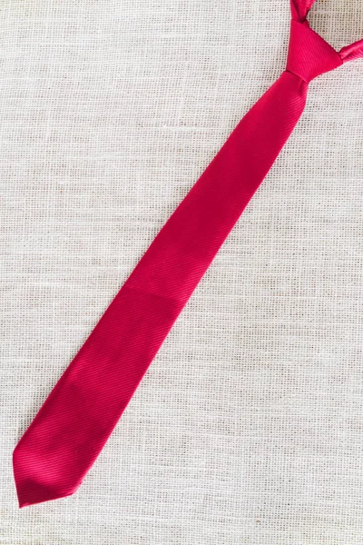 Κόκκινη Γραβάτα Καθαρό Λινάτσα Νέοι Της Επιχειρηματικής Ιδέας Φωτογραφία Ρετρό — Φωτογραφία Αρχείου