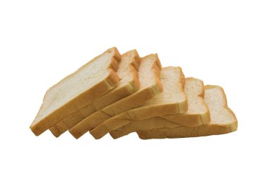 Kırpma yolu ile beyaz arka plan üzerinde izole ekmek dilimlenmiş