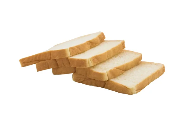 クリッピング パスと白い背景で隔離のパンをスライス — ストック写真