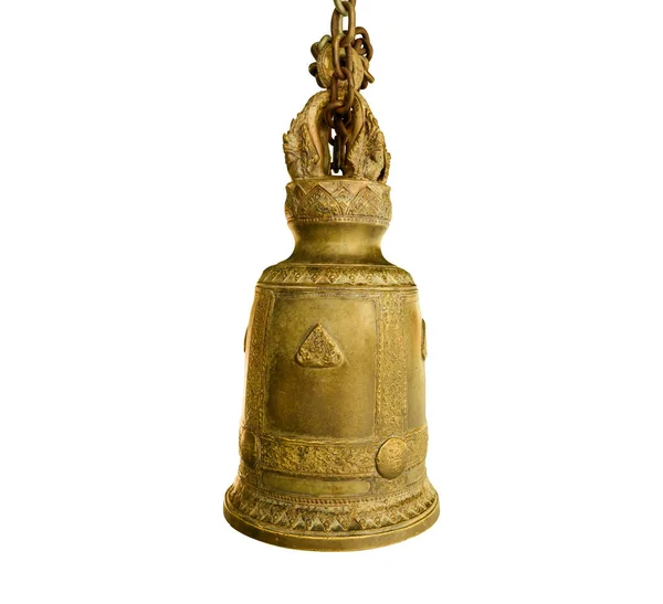 Die Glocke Thailändischen Tempel Isoliert Auf Weißem Hintergrund Mit Clipping — Stockfoto