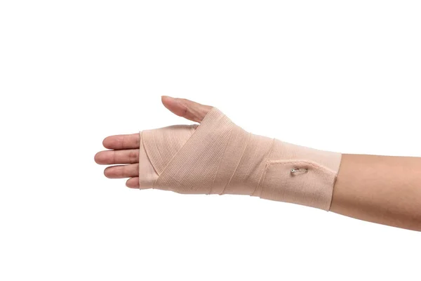 Medicine Bandage Human Hand Isolated Clipping Path — Stock Photo, Image