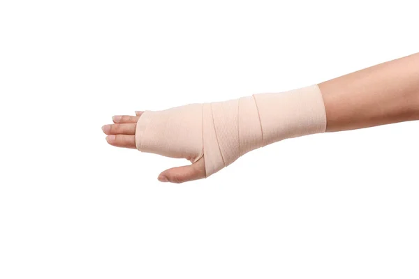 Medicine Bandage Human Hand Isolated Clipping Path — Stock Photo, Image