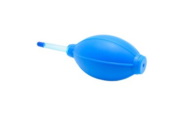 Kamera ve lens - silikon üfleyici lastik Hava üfleyici pompa toz temizleyici kırpma yolu ile beyaz arka plan üzerinde izole kamera için