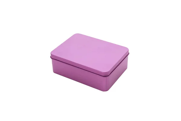 白い背景に分離された紫色のボックス — ストック写真