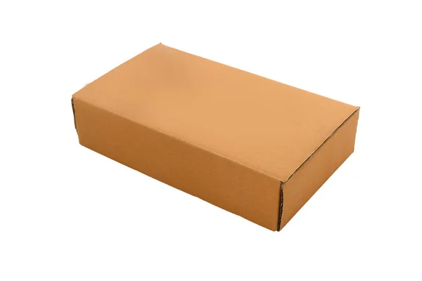 Beyaz Arkaplanda Karton Kutu Izole — Stok fotoğraf
