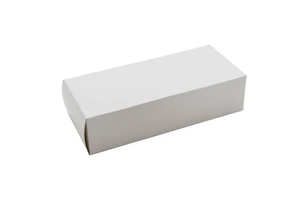 白い背景に分離されたホワイト ペーパー ボックス — ストック写真
