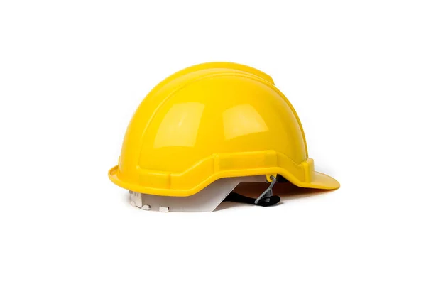白い背景に隔離された黄色の安全ヘルメット — ストック写真