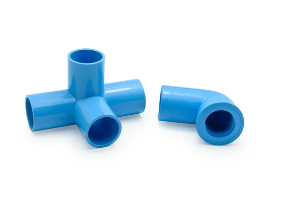 PVC pipe connections and Pipe clip isolated on white background with clipping path