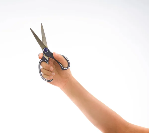 Scissors Hand Isolated White Background — Stock Photo, Image