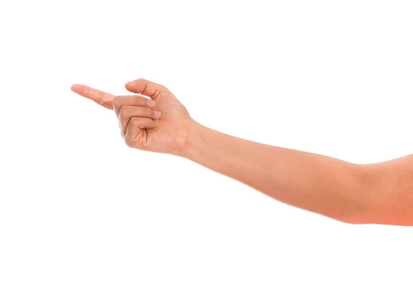 Pointing Finger Female Hand Isolated White Background Clipping Path — Stock Photo, Image