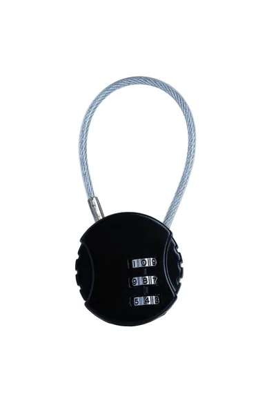 Cadeado preto com código-passe ou senha, combinação de cadeado iso — Fotografia de Stock