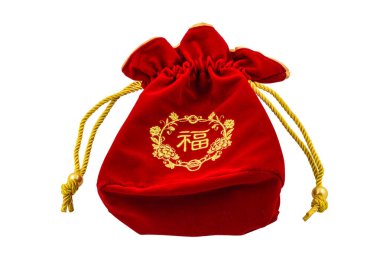 Çin yeni yıl kırmızı kumaş veya ipek çanta, şans ısolat Ang POW