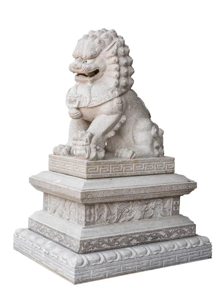 Chinesischer Löwenstein isoliert auf weißem Hintergrund — Stockfoto