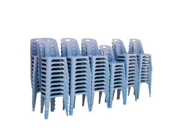 beyaz plastik sandalye izole