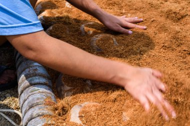 Bahçers Hindistan cevizi kabuğu saç yağmurlama ve kullanım el eşit