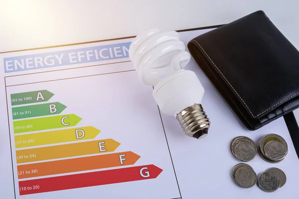能源效率概念与能源评级图表 — 图库照片