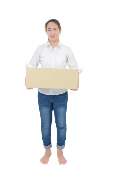 woman carrying and lifting boxes