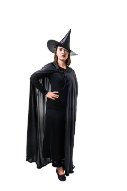 Siyah Korkunç cadı cadılar bayramı kostüm standin kadın portresi