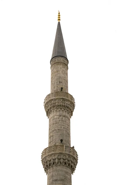 Minaret Sultanahmet Mosque Blue Mosque Sultanahmet Camii Istanbul Turkey Isolated — Stock Photo, Image