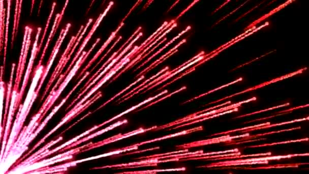 Animasyon Döngü Kırmızı Renkli Köşe Çekim Parçacık Işınları — Stok video
