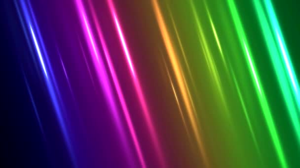 Bunte Diagonale Lichtstrahlen Hintergrundanimation Schleife Regenbogen — Stockvideo