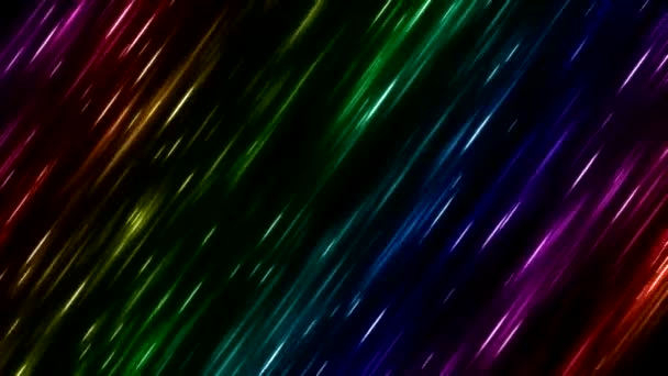 Schnelle Bunte Diagonale Lichtstrahlen Hintergrundanimation Schleife Regenbogen — Stockvideo