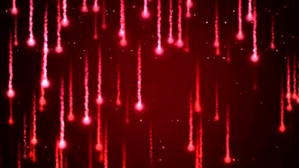 Kleurrijke Particle Licht Trails Animatie Naadloze Loops Rood — Stockvideo