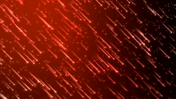 Bunt Leuchtende Sternschnuppen Animation Nahtlose Schleife Rot — Stockvideo