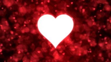 Nabız gibi atan kalp şekli ve arka plan animasyon - döngü kırmızı