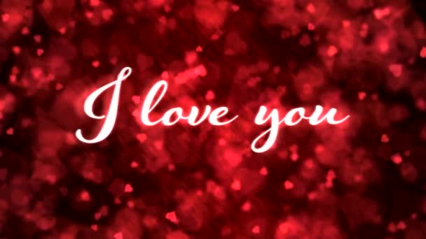 Pulsing Animated Love You Text Background Animation Loop Red — Stock Video