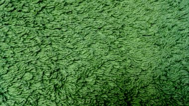 Yeşil Tüylü Pamuklu Kumaş. Makro Çekim. Doku Arka Planı