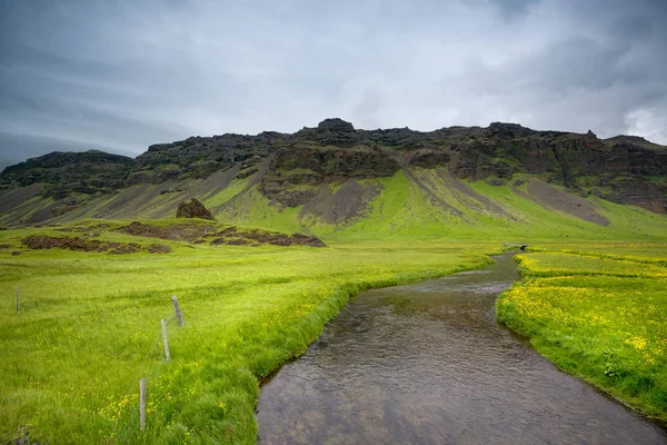Krásná Krajina Řeka Divoká Islandu — Stock fotografie