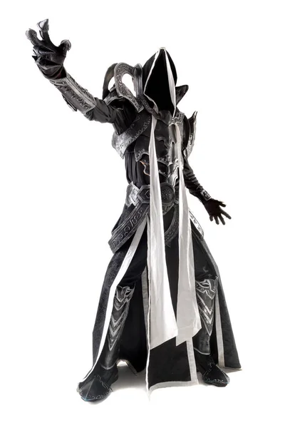 Mannen Fantasy Kostym Mörk Demon Cosplay Isolerade Vitt — Stockfoto