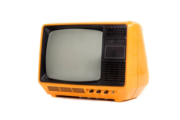 Retro Stary Telewizor Białym Tle Tle — Zdjęcie stockowe